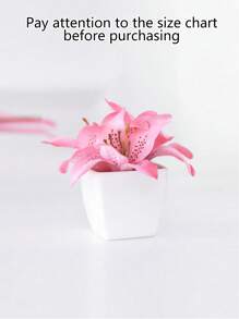 1 件逼真迷你小虎兰花盆栽，人造花装饰，家庭客厅咖啡桌中心摆件，户外露台花园假绿植礼物生日毕业典礼，花园装饰，户外植物，园艺，假花 - 彩色 - 查看 5