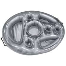 1Pc Sliver Summer Party Bucket Cup Holder Inflatable Pool Float Beer Drinking Cooler Table Bar Tray Beach Swimming Ring Beer Bottle Holder Vacation