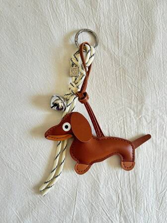 Llavero estilo blogger de perro salchicha de chocolate personalizado, amuleto para bolso, accesorio para parejas, colgante trenzado, regalo para damas de honor y cachorro