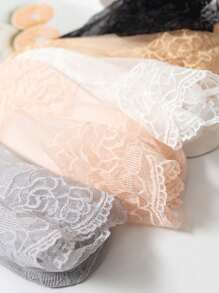 1 Double/Mid-Tube Rose Sole Lace Lace Socks Mesh Socks Non Slip Heel Non-Slip Boat Socks Invisible Socks