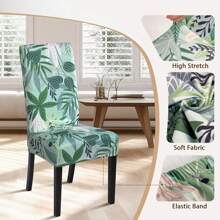 1/4/6pcs Milk Silk High Backrest Chair Covers, Modern Polyester Elastic Dustproof Anti-Fouling Slipcover For Living Room, Dining Room, Bedroom, All Season - Multicolor - View 3