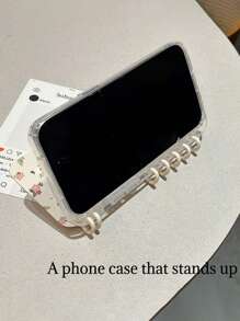 1 件书本风格手机壳适用于 16 PROMAX、11、12、13 PROMAX、14 PROMAX、15、Ditsy 花卉图案 + 白色环防水防震防摔防刮 - 彩色 - 查看 8