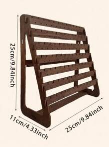 1pc Vintage Wooden Earring Holder, Simple Home Living Room Bedroom Desktop Display Decor