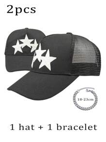 星形标志硬顶透气棒球帽，适合户外活动、运动、日常穿着、女性礼物，适合海滩和海边 - 三顆星cap - 查看 12