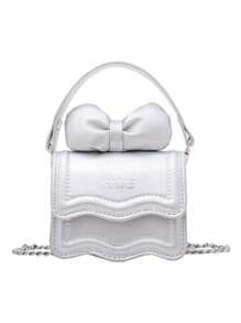1pc Mini Girl Messenger Bag, Bow Bag, Bag Net Celebrity New Messenger Bag Cute Bow Shoulder Bag Versatile Princess Coin Purse, Childlike Cute, Daily Matching, Suitable For Shopping, Travel Daily Use.