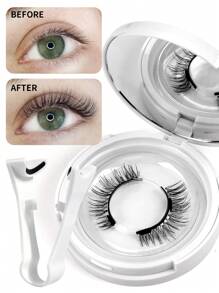 MAGEFY 1 Pair CC Curl Magnetic Eyelash Kit - Natural Looking Reusable False Eyelashes With Magnetic Clips, 8-12mm Faux Mink Lashes For Everyday Wear, Waterproof,Comic Eyelash Glue Free, Comic Pointed Tail Style Mixed Style, Elongated Eye Tail Enlarges Both Eyes,Fluffy Slim For Everyday Use Manga Eyelashes, Travel Essentials ﻿ - 自然纖長款 - 查看 9