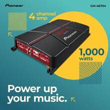 Pioneer GM-A6704 Amplificador de coche de clase A/B de 4 canales, salida de potencia máxima de 1000 vatios, 60 vatios RSM, tecnología de amplificador de clase AB, filtros variables de paso alto y bajo - 1 - Ver 2