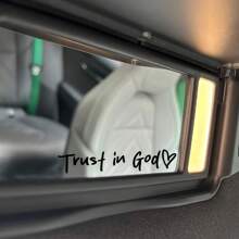 Bible Church Mirror Stickers - Trust In God, Faith Hope For Love, Self-Adhesive Shiny Appearance, Teacher Religious Gifts, "Trust In God" With Heart Graphics - Christian Church Decorations For Churches, Homes, Schools And Offices!