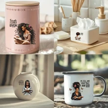 6 张 UV DT 转印纸，欧美信仰祝福设计系列，适用于水杯、T 恤、冰箱、电脑、马克杯等扁平物体，防水 DIY 装饰（不含杯子） - 彩色 - 查看 8