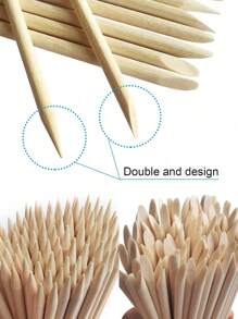 迷你指甲锉和橙木棒套装，适用于美甲贴片，20/50支迷你指甲锉套装，双面一次性指甲锉，木质角质层推棒，美甲修脚清洁工具