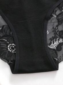 3 条装透气浪漫性感蕾丝拼接女士内裤