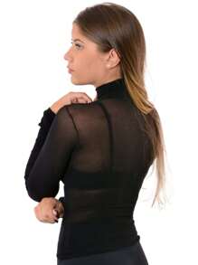 Long Sleeve Turtleneck Second Skin 40 Thread Count Semi Transparent Thermal Selene 9900 - màu đen - Xem 3