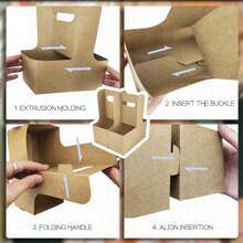 15 Pcs Kraft Paper Cup Holder, 2 Cup Disposable Drink Bag With Handle, Heat Or Cold Beverage Cup Carrier, Coffee Holder, Food Delivery, Takeout Cup Holder, Suitable For Cafe