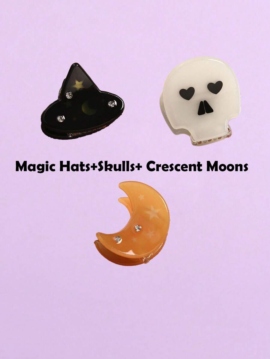 3cm/1.18inch & 6cm/2.36inch Mini Ladies Multi-Colored Acetic Acid Hollowed-Out Claw Clip, Kawaii Cartoon Hair Claws Decor,Cute And Sweet Anime-Style Clips With Various Patterns, Suitable For Various Scenes,Suitable For All Seasons Commute Wear,Cos,Decorative,Party,A Good Choice For Family And Friends