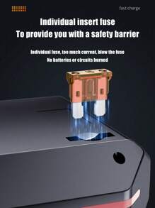 1pc 3-In-1 Car Charger With 4 USB Ports, Car Cigarette Lighter Adapter With Voltage Display And Switch - Black - View 5