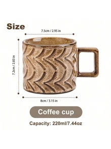Taza de café 1 pieza, taza de café de 8 onzas con asa, taza para latte, taza para mujeres y hombres, excelente para té y chocolate caliente, apta para microondas, de estilo moderno y único para cualquier cocina