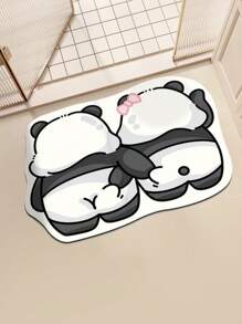1pc Cute Panda Bathroom Mat, Quick Dry Water Absorbent Non-Slip Diatomaceous Earth Mat, Bathroom Decoration, Shower Mat, Easy To Clean, Suitable For Bathroom, Kitchen, Entryway, Etc., Universal Holiday Decoration