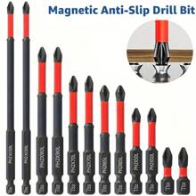 Magnetic Anti-Slip Drill Bit Set: 3/5/6 Pcs, S2 Steel, Phillips & Impact Bits For Electric & Manual Drivers, Anti-Slip Grip Magnetic Drill Bit Set