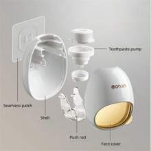 New Automatic Toothpaste Dispenser, Wall-Mounted Toothpaste Squeezer For Bathroom Home Use Home Bathroom Decor Fall Decor Back To School - Many - View 4