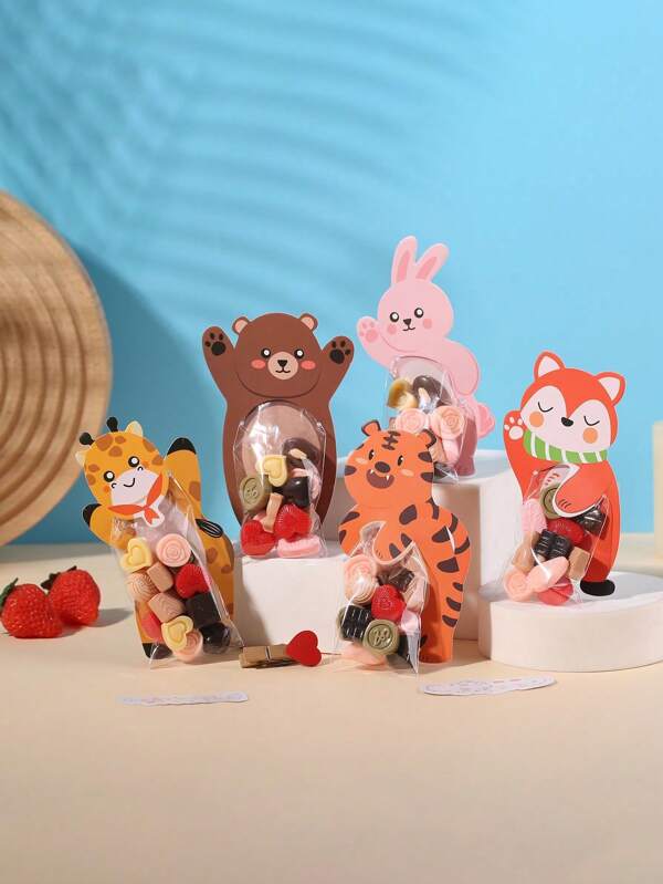 10pcs/50pcs/Pack Animal Candy Bags With Stand For Decoration