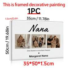 1 Pieza de arte mural con foto personalizada para Nana, regalo personalizado para la abuela de parte de los nietos, regalo de cumpleaños para la abuela, regalo de Navidad para la abuela, con opción de marco de lienzo