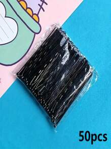 50pcs/100pcs Black Hair Clips, Women Hair Salon Accessories