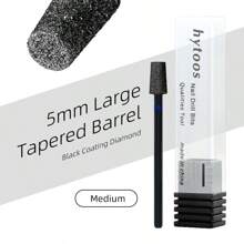 hytoos 黑钻指甲钻头 3/32 英寸角质层钻头，用于指甲钻去除死皮角质层，指甲工具 - 黑色 - 查看 11