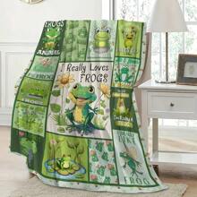 1pc Frog Blanket Gift Super Soft And Comfortable Flannel Blanket Nap Blanket