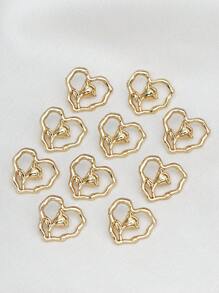 10 件不对称心形镂空玫瑰压花金属纽扣，适用于开衫、连衣裙、外套、毛衣、上衣、夹克，多功能装饰手工缝制纽扣，DIY 盒装礼品工艺配件 - 彩色 - 查看 8