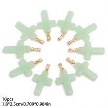 10 件 18*25 毫米捷克灯工玻璃十字珠吊坠手工制作珠宝制作项链耳环配件 - 十字吊墜 - 查看 17