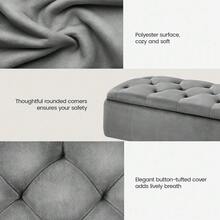 Banco de Almacenamiento otomano de 42 Pulgadas con Almacenamiento Plegable de poliéster, Taburete de pie, Taburete con bisagras, para Sala de Estar, recámara, Entrada, Color Rosa - Gris-oscuro - Ver 8