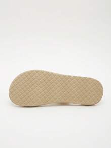 女士时尚平底亚麻绳凉鞋，波西米亚复古风格中东欧时尚沙滩鞋