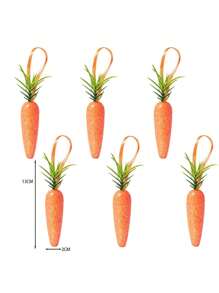 1pc/6pcs/12pcs Easter Colorful Foam Bead Rabbit & Carrot Shaped Realistic Ornament, Easter Holiday Decorations