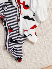 Conjunto de 3 piezas de pelele/mono estampado de rayas para bebé niño