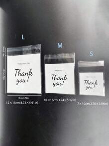 100个自粘半透明花卉图案袋，DIY礼品卡装饰袋，“谢谢”字样印花OPP袋，适用于派对、生日、婚礼和礼品包装，也适用于珠宝包装。复活节礼物、春季礼物。 - 彩色 - 查看 8