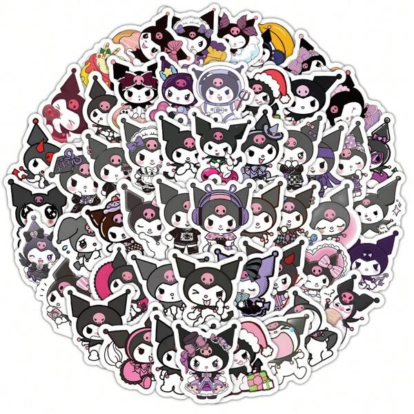 Sanrio 120 adesivos fofos de desenho animado Sanrio Kuromi, decalques faça você mesmo para capa de celular, papelaria, scrapbooking, ímã de geladeira, mini presente