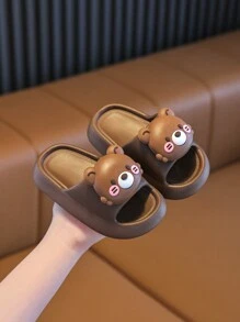 儿童卡通可爱防滑室内拖鞋，家用浴室淋浴拖鞋，EVA材质，夏季 - 摩卡棕 - 查看 3