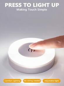 Luz nocturna LED de color blanco cálido recargable. Luz LED brillante con toque para encender y apagar. Lámpara de pared de 400 mAh con batería recargable. Luces de tocar inalámbricas con 3 colores regulables para armarios, cocinas, debajo de gabinetes y mostradores. 1 pieza.