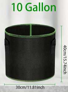 1pc Non-Woven Fabric Reinforced Grow Bag For Planting, Thickened Green Cultivation Nursery Bucket With Handle