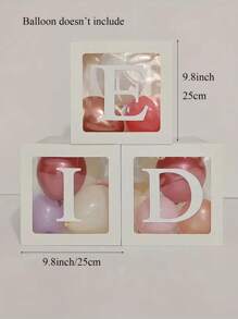 开斋节装饰气球盒 3 件套，透明气球盒，开斋节气球块，开斋节气球块，开斋节装饰品