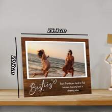 1 pieza, Marco de fotos personalizado para amigo/mejor amiga, regalo personalizado para amigo/mejor amiga, regalo conmemorativo de estilo constante para amigo/mejor amiga - Marco de fotos conmemorativo, cartel, regalos de graduación, regalos de cumpleaños, regalos de graduación (nuestra amistad es interminable) - Marrón - Ver 7