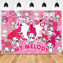 Sanrio 派对装饰 Kuromi 卡通动画派对背景 生日派对节日庆祝阵亡将士纪念日活动派对用品 Kuromi 好友礼品礼物节日赠品 拍照留言背景 - 彩色 - 查看 13