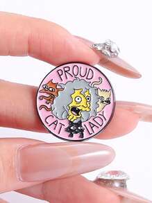 QIHOO 2pcs Proud Cat Lady Cat Brooch Creative Collar Badge Jewelry Gift For Cat Lovers - Multicolor - View 4