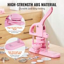 3-IN-1 Button Maker, 1/1.25/2.28 Inch(25/32/58mm) Pin Maker, Badge Punch Press Kit, Button Making Supplies, 300/500pcs Button Parts & Circle Cutter, Button Maker Machine With Panda Magic Book, Ergonomic Arc Handle Punch Press Kit, For Children DIY Gifts, Pink, Blue