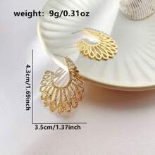 1 par de pendientes de hierro geométricos huecos de estilo bohemio elegante y de moda, adecuados para uso diario de damas, fiestas, uso casual y vacaciones