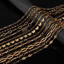 1m Fashionable Stainless Steel Paper Clip Chain, Butterfly Chain, Oval Chain, Suitable For DIY Necklace, Bracelet, Jewelry Making - Chain - View 4