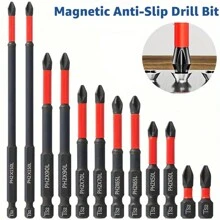 Magnetic Anti-Slip Drill Bit Set: 3/5/6 Pcs, S2 Steel, Phillips & Impact Bits For Electric & Manual Drivers, Anti-Slip Grip Magnetic Drill Bit Set