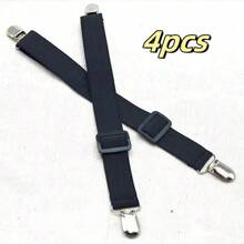 4pcs Adjustable Bed Sheet Straps, Bed Sheet Fasteners, Heavy Duty Bed Sheet Clips, Suitable For Mattress, Fitted Sheet, Flat Sheet, Black - Multicolor - View 12