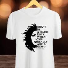Lauryn Hill Shirt, Lauryn Hill Tee, Rap Music Gift, Hip Hop Fan Gift, Hip Hop Music Gift, Rap Lyrics Shirt, Rap Shirt For Her, Rap Music Tee Concert Tops - White - View 2