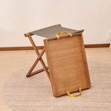 HYNAWIN Portable Side Table,Folding Bamboo Breakfast And Snack Tray Table With Handle,Portable Camping Table Outdoor,Foldable Compact Coffee And Side Table For Living Room, Bedroom - Brown - View 5